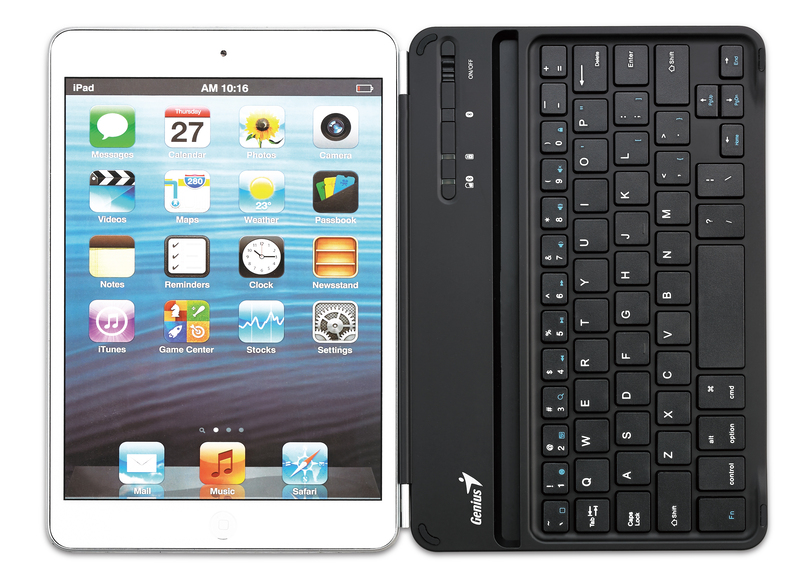 Genius Luxepad i9010 Wireless Ultra-Thin Keyboard for Ipad Mini with Built-in Battery US CB, Black